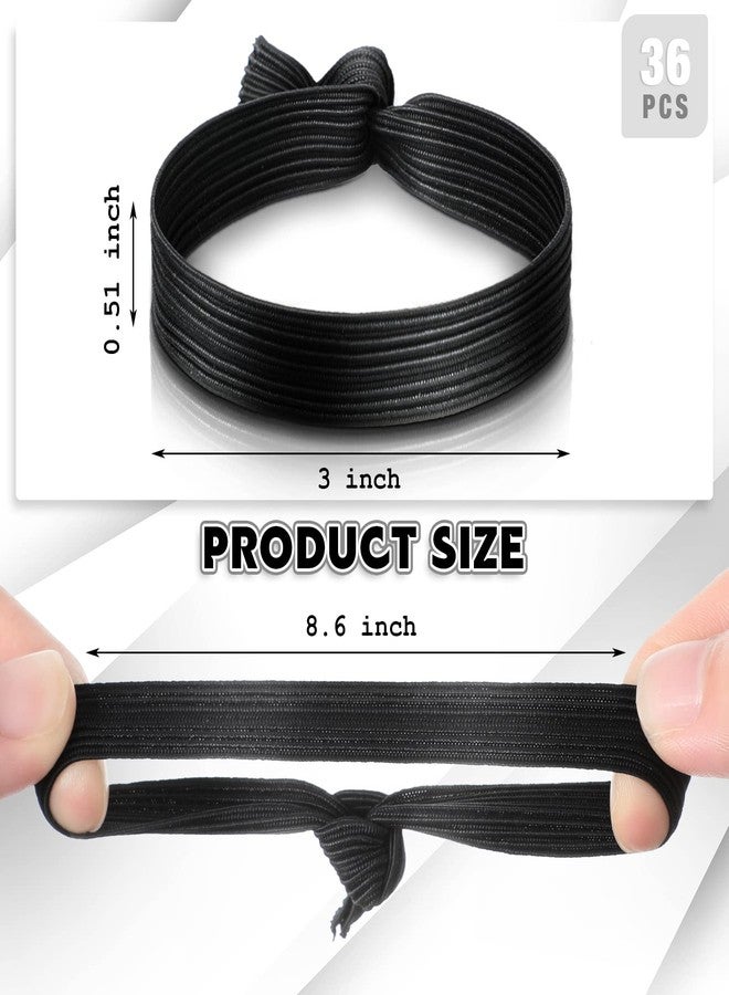 Jexine 36 Pcs Knotted Flat Elastic Hair Ties for Men - No Crease Breakage Ponytail Holders, Strong Accessories for Thick Long Curly Hair - Image 2