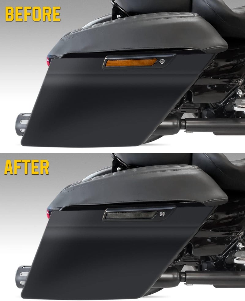 ANONEMOTO Black Saddle Bag Reflector Inserts for Harley Touring - Image 3