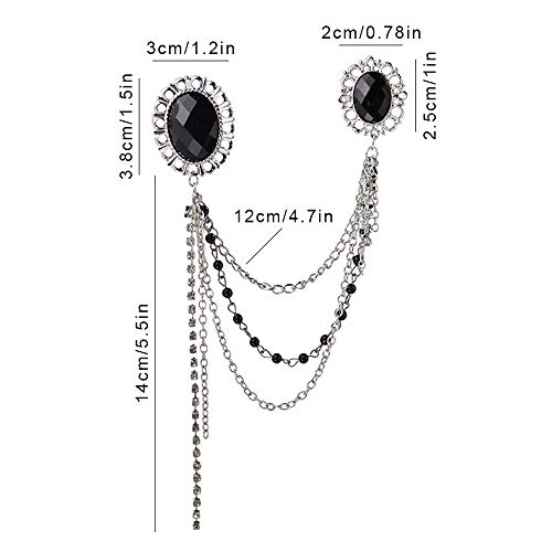 Huture Men's Brooch Set with Chains Suit Pin Badge for Men & Women Suit Tuxedo Tie Hat Scarf Decoration - Image 2
