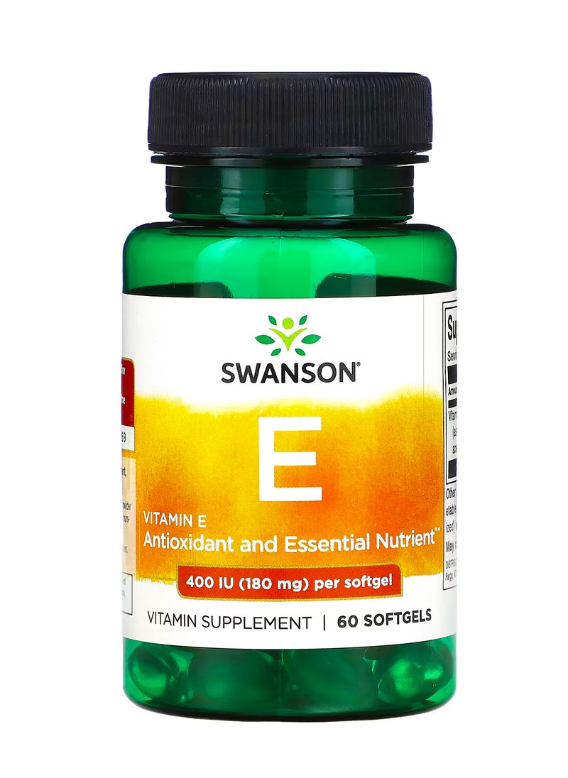 SWANSON Vitamin E 180 mg (400 IU) 60 Softgels 