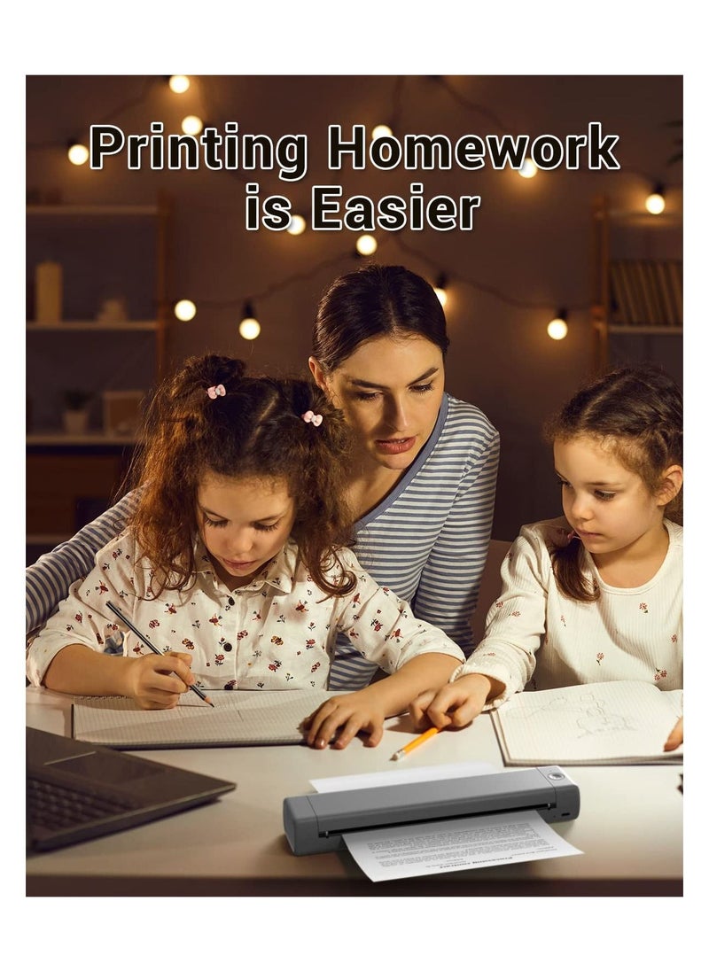 Generic Portable Bluetooth Wireless M80F-A4 Thermal Mobile-Printer, Compact Inkless Printer for Travel, Support Phone & Laptop, Small Printers for Home Use Vehicles Office School Stencils (8.26"x 11.69")  - Image 5