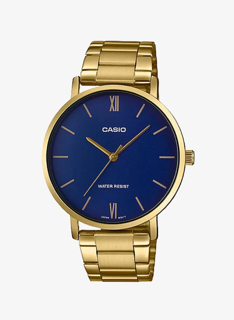 كاسيو Men's Stainless Steel Analog Watch MTP-VT01G-2BUDF - 46 mm