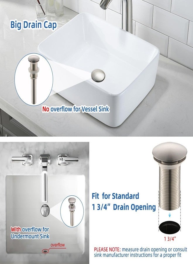 Yodel faucet Vessel Sink Pop up Drain Without Overflow,Brushed Nickel - Image 5