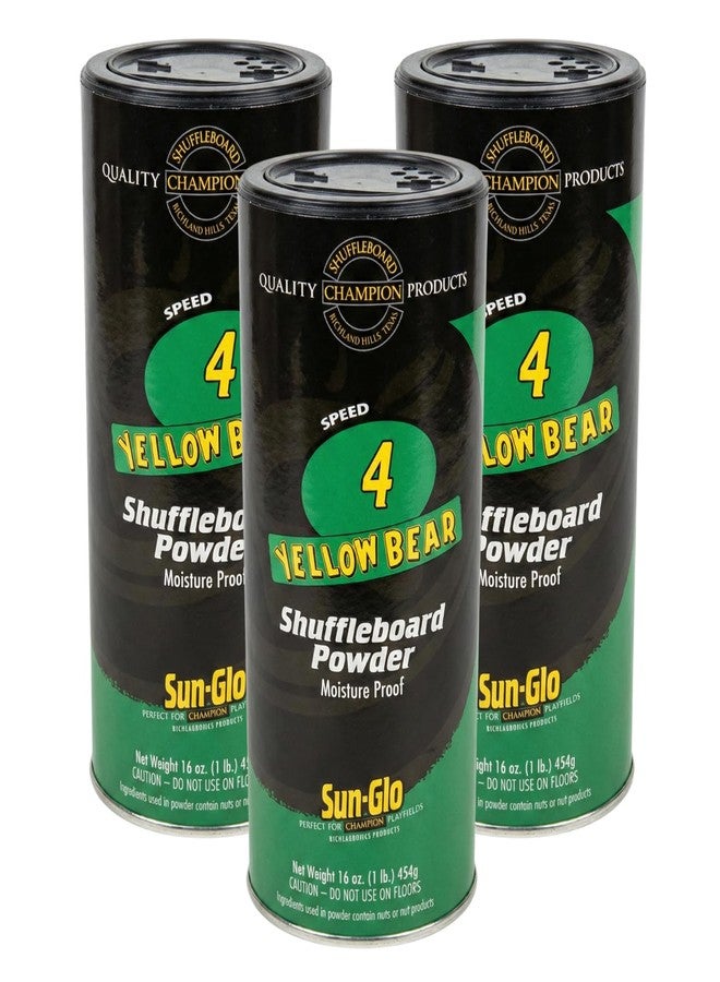 صن-جلو شمع بودرة لعبة الشفلبورد Sun-Glo Speed #4 (Yellow Bear) - سرعة متوسطة للعب متعدد الأغراض، والحانات، وغرف الألعاب المنزلية - علبة خلط سعة 16 أونصة (عبوة من 3 قطع) - Image 1