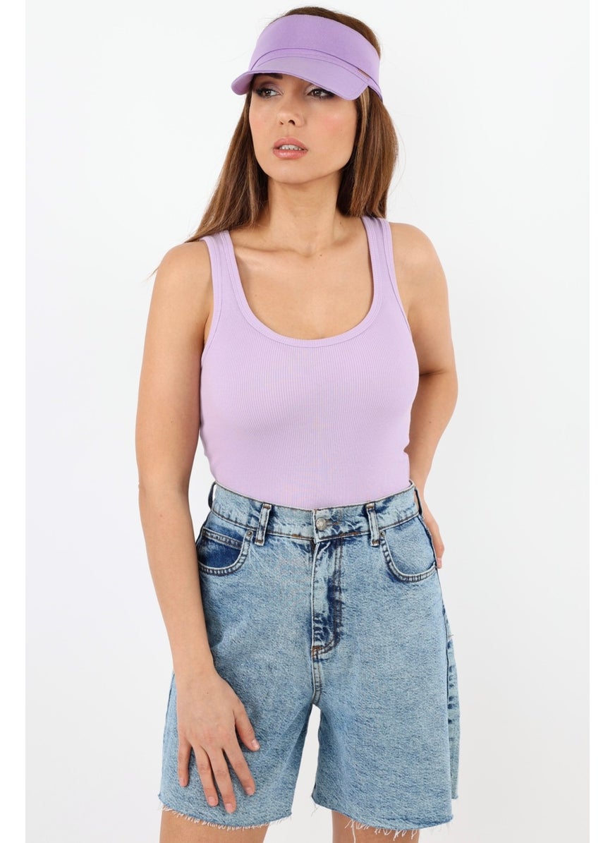 Ritnice - Women's Cotton Premium Texture Lilac Cotton Basic Ribbed Athlete - Image 1