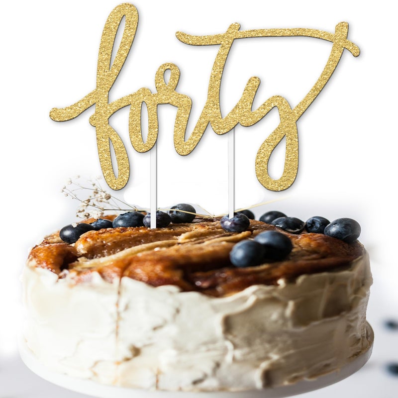 Merry Expressions 40th Birthday Cake Topper FORTY 40 Cake Topper Happy 40th Birthday Cake Topper For Women and Men by Merry Expressions - Image 3