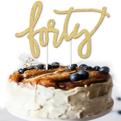 Merry Expressions 40th Birthday Cake Topper FORTY 40 Cake Topper Happy 40th Birthday Cake Topper For Women and Men by Merry Expressions - Image 1