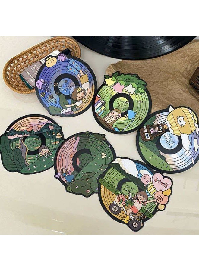 24-Piece Vinyl Record Shaped Postcard Set, Retro Artistic Message Cards - Image 4