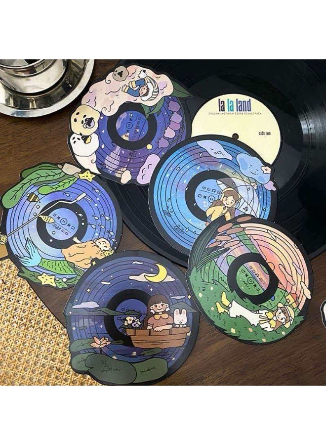 24-Piece Vinyl Record Shaped Postcard Set, Retro Artistic Message Cards - Image 3
