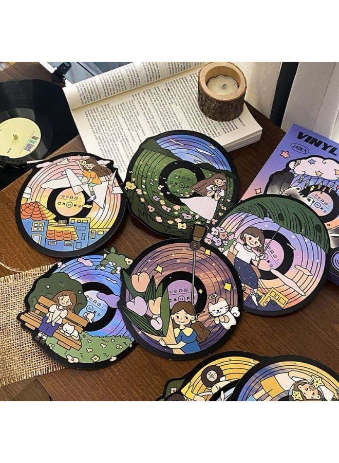 24-Piece Vinyl Record Shaped Postcard Set, Retro Artistic Message Cards - Image 5