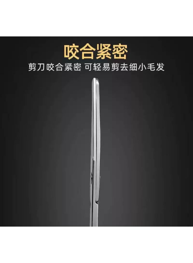 High-quality stainless steel smooth-finish beauty scissors, eyebrow trimmer, nose hair trimmer, beard trimmer, curved and round tips, 2-piece pack, specifically for facial trimming. - Image 2