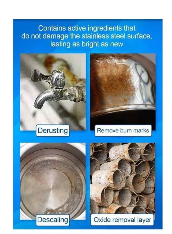 معجون تنظيف أواني الطبخ من الستانلس ستيل – معجون فعال لإزالة الدهون والبقع العنيدة – منظف مركز لأدوات الطهي والغسيل - Image 4