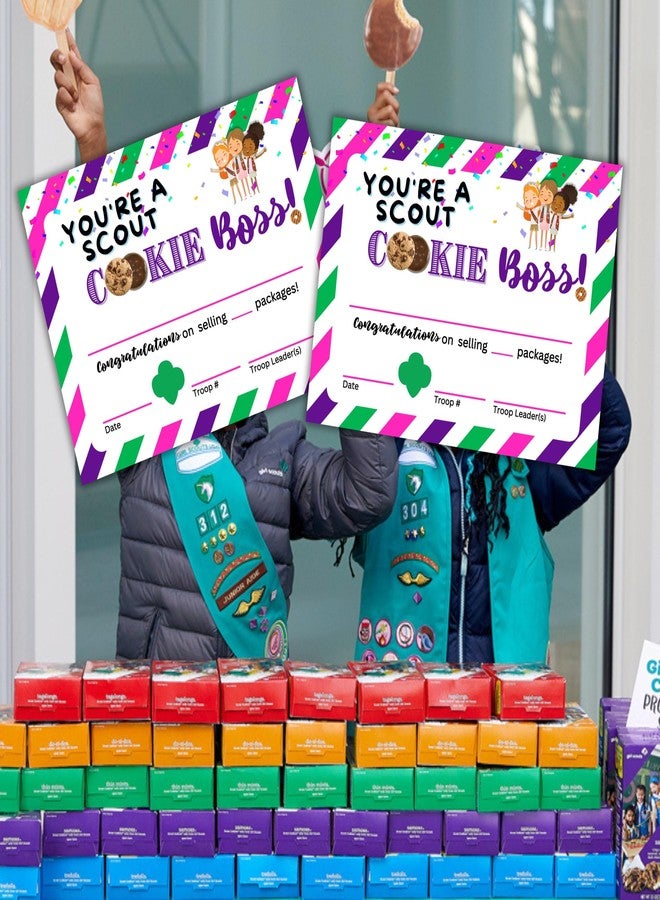 Lashicorn Scout Cookie Selling Boss Certificate | 50 pk 8.5x11” Striped Achievement Hitting Scout Sales Goal Boxes of Cookies Troop Leader - Image 5