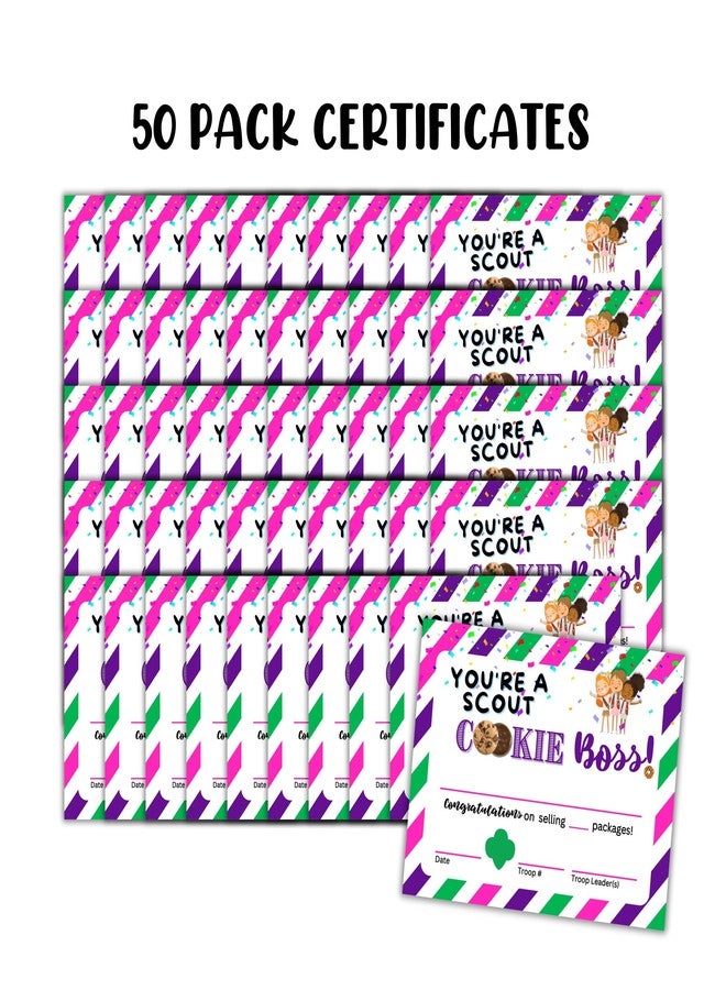 Lashicorn Scout Cookie Selling Boss Certificate | 50 pk 8.5x11” Striped Achievement Hitting Scout Sales Goal Boxes of Cookies Troop Leader - Image 4