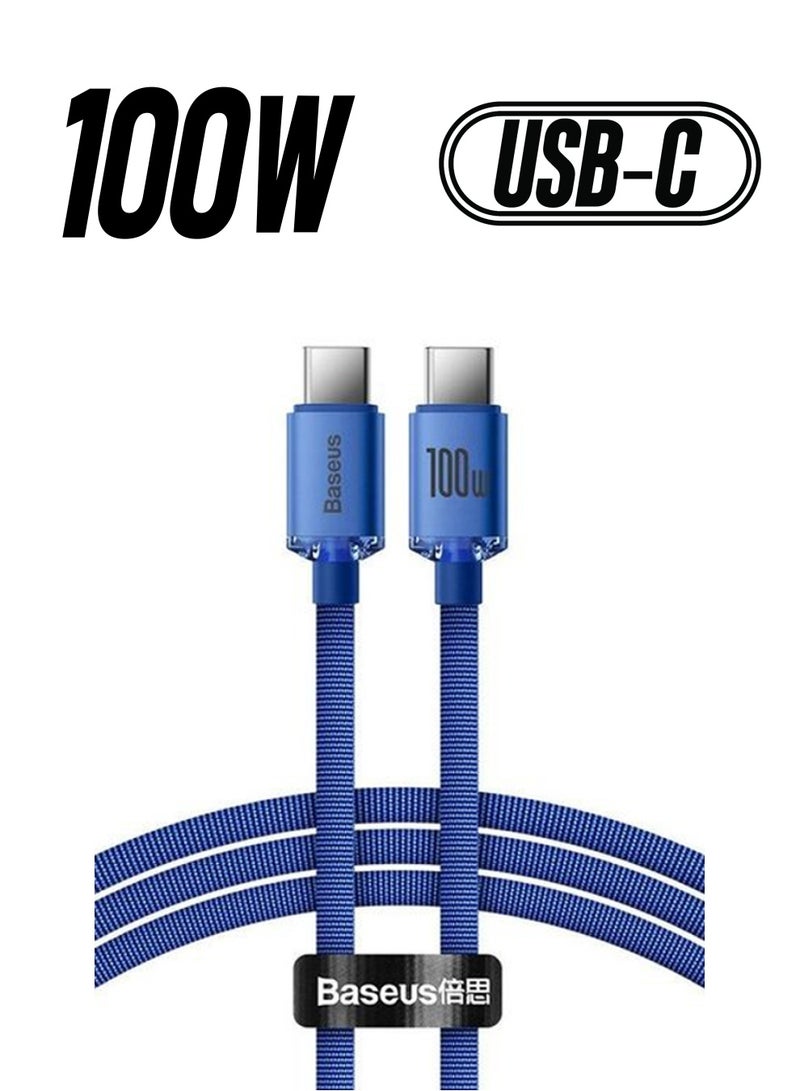 بيسوس كابل 100 وات 4 أقدام USB C إلى USB C شحن سريع كابل من النايلون المضفر من النوع C لهاتف iPhone 15 Pro/iPhone 15 Pro Max/iPhone 15 Plus/iPad Air/iPad Pro/MacBook Pro Samsung Galaxy S23/Huawei/Xiaomi وغيرها الكثير - Image 1
