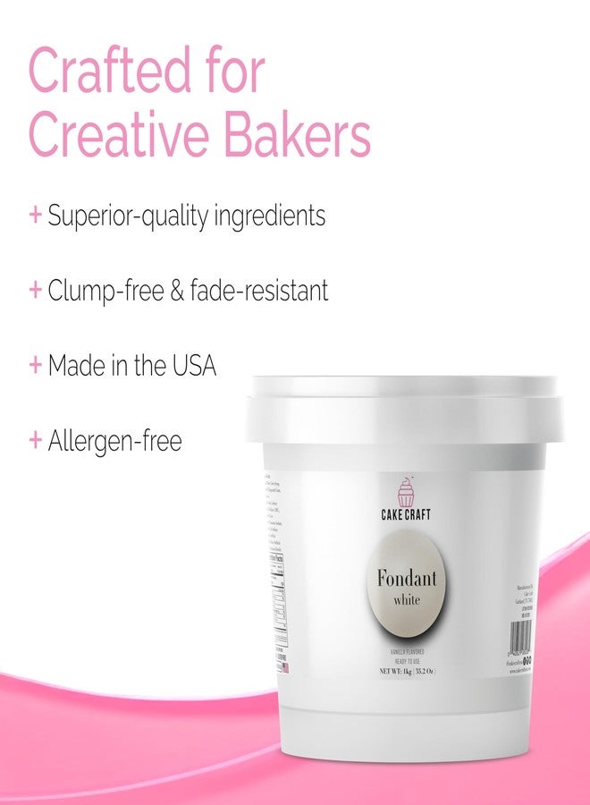 Cake Craft Rolled Fondant – Easy to Use, Vanilla Flavor, Nut-Free, Gluten-Free, Vegan – Perfect for Decorating Cakes, Cupcakes, and Cookies – 2.2 lb White - Image 5