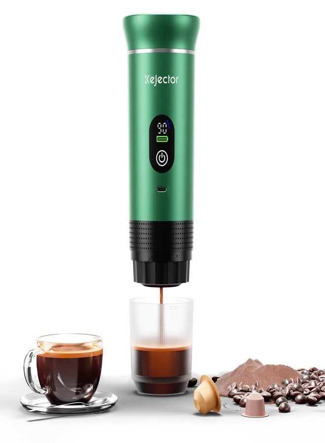 kejector Portable Coffee Maker Espresso Machine for Travel Nano Car Coffee Maker Compatible with Ground Coffee & Capsule for RV, Hiking Camping Office, Travel Espresso Maker Electric Green - Image 1