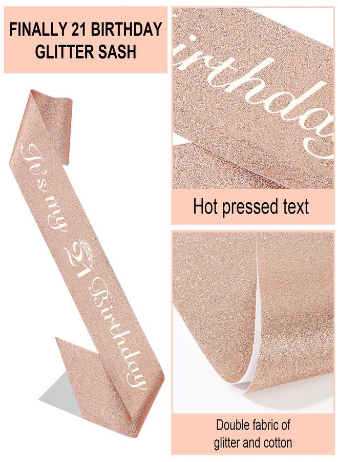 Semato 21st Birthday Decorations for Her - 21st Birthday Sash and Crown Kit for Girls Decorations 21st Tiara Party Favors - Image 3
