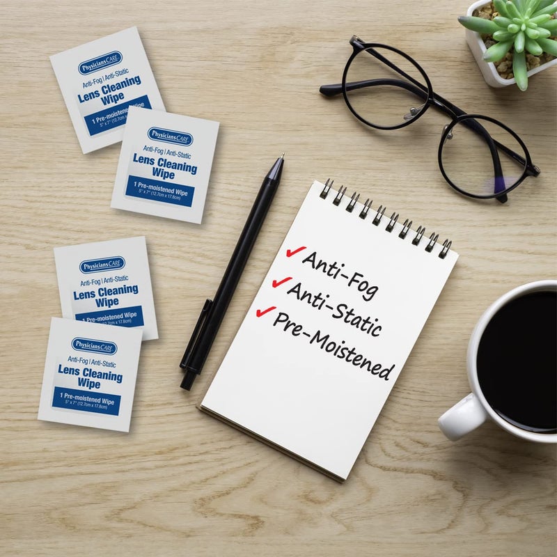 First Aid Only PhysiciansCare Pre-Moistened Anti-Fog, Anti-Static Lens Wipes for Eyeglasses, 50 Count - Image 5