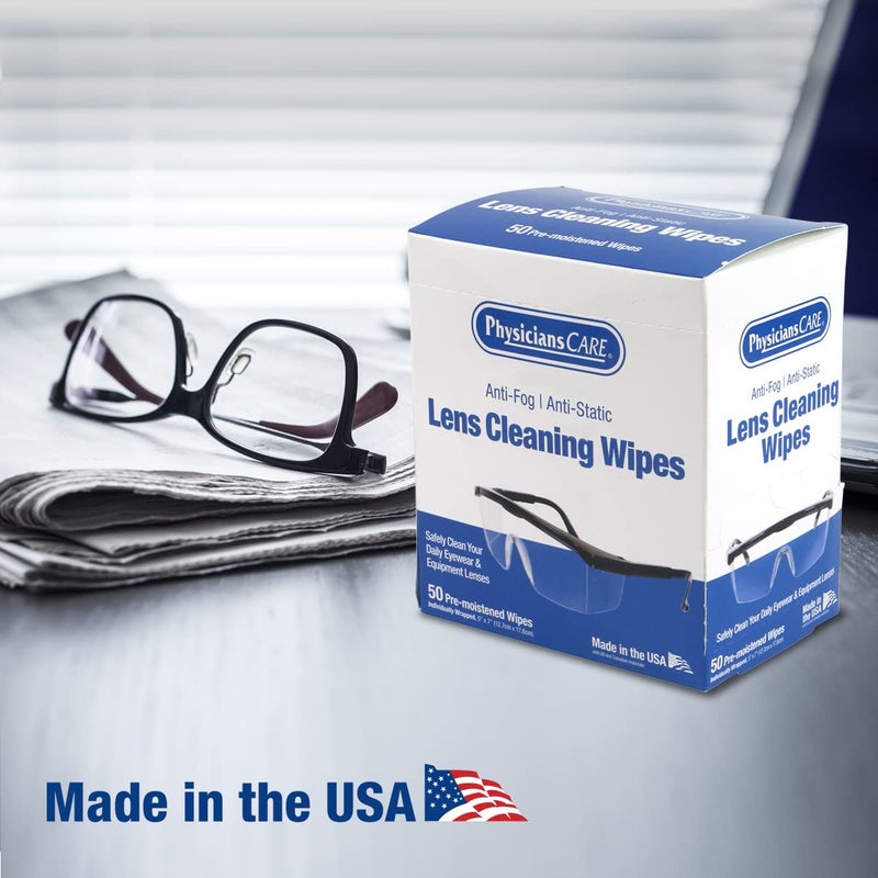 First Aid Only PhysiciansCare Pre-Moistened Anti-Fog, Anti-Static Lens Wipes for Eyeglasses, 50 Count - Image 4