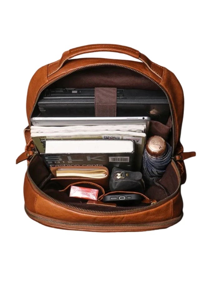 Montevero™ Voygar Leather Backpack - Premium Natural Leather, Unisex, Fits 16” Laptop - Image 5