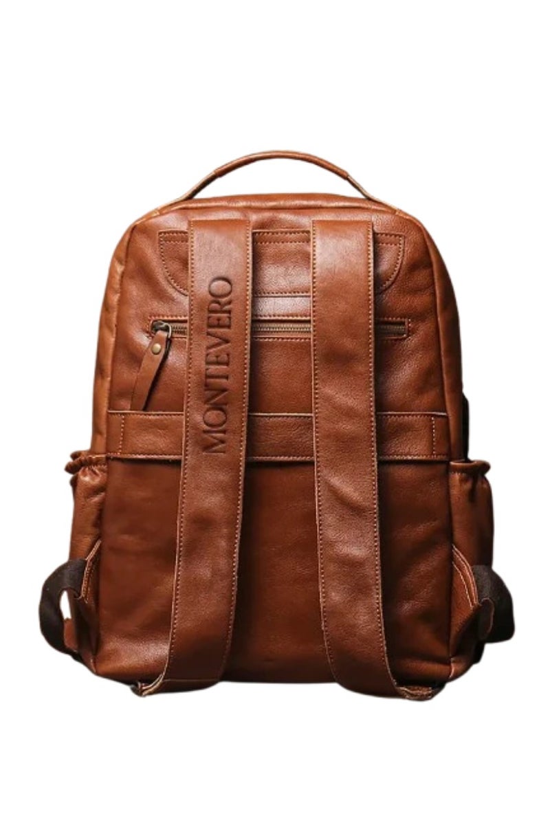 Montevero™ Voygar Leather Backpack - Premium Natural Leather, Unisex, Fits 16” Laptop - Image 3