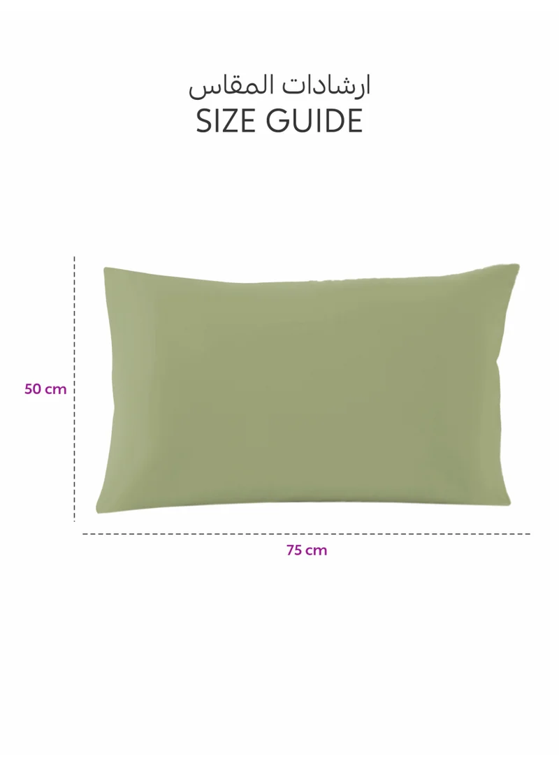 Donetella Desert Sage Microfiber Pillowcases 2-Pcs Soft Pillow Cover (50 x 75 CM) With Envelope Closure (Without Pillow Insert)  | Best Price UAE