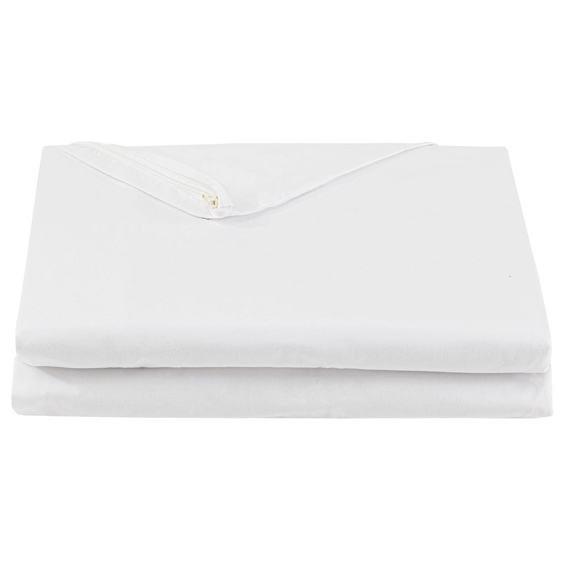 FULI 100% Cotton Zippered Futon Cover, Japanese Futon Mattress Cover, Shikibuton, Made in Japan (Twin XL, Pure White) - Image 1
