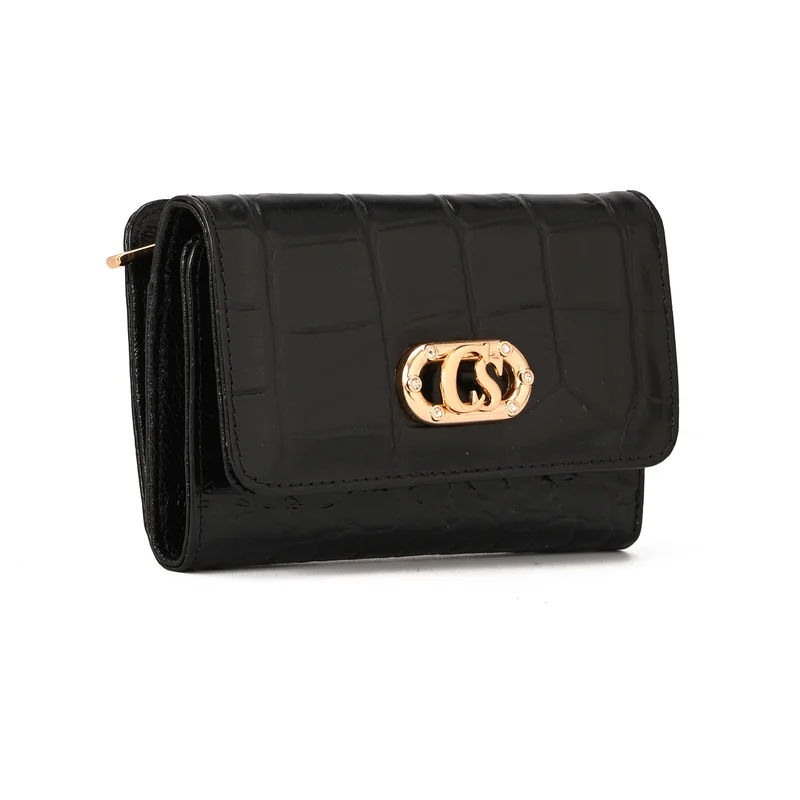 Carmen Steffens Wallet Featuring CS Logo with Crystals