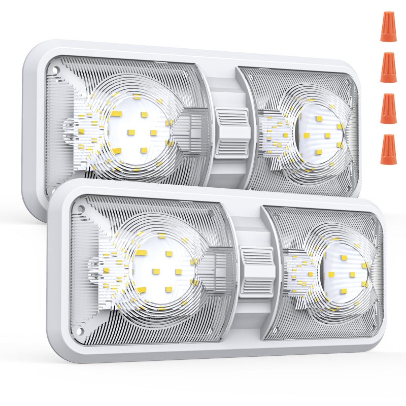 Aaleds RV Lights Interior, 12 Volt Led Lights 1000LM, Camper Lights 8W, RV Led Lights Interior Fixtures 12V, RV Ceiling Dome Light with Switch for RV/Camper/Trailer/Boat/Car (Natural White, 2Pack). - Image 1