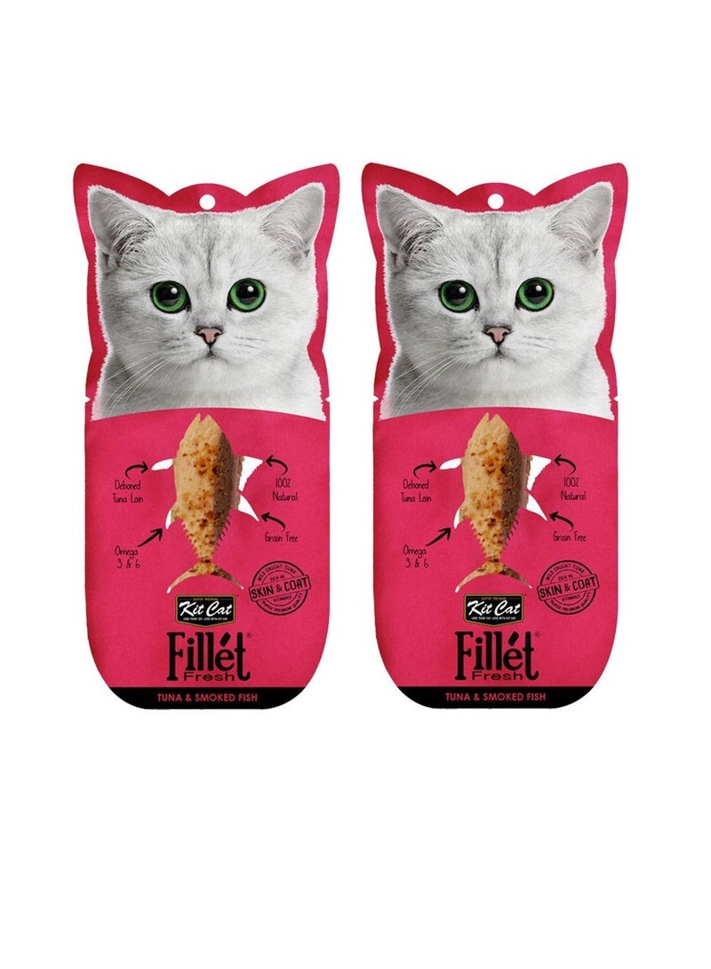 كيت كات وجبتان من شرائح التونة الطازجة والسمك المدخن للقطط – 30 جم