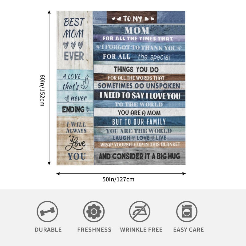 Menghao Gifts for Mom  Anniversary Birthday Gifts for Mom  Blanket to Mom from Daughter Son  Presents for Mother's Day Christmas  Valentine's Day  Soft Flannel Throw Blanket Bed Mom Blanket Gift(50x60) - Image 3