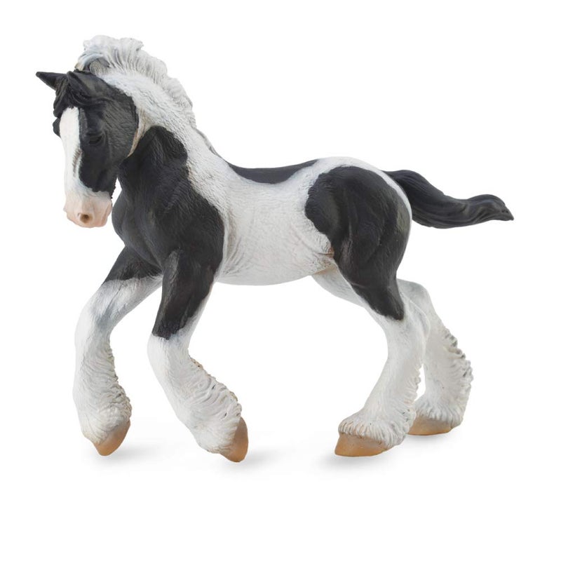 Collecta Gypsy Foal Black White Piebald Horse Toy - Image 2