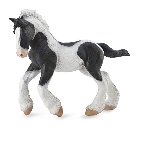 Collecta Gypsy Foal Black White Piebald Horse Toy - Image 1