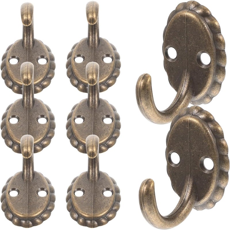 KICHOUSE 10pcs Vintage Wall Mounted Screw-in Coat Hooks 28x38mm Rustproof Heavy Duty Bag and Towel Hangers for Bathroom and Door Storage - Image 1