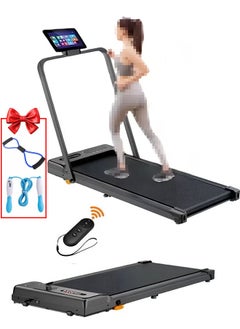 Fitness World Universal Hydraulic Treadmill 90kg Capacity 1.75HP 2-in-1 Foldable 2-Level Manual Incline with Remote Control, Equipped with iPad Holder and Wheels for Easy Movement, No Noise During Exercise, Aerobic Exercise to Easily Burn Fat, Display LED Display Contents (Speed/Time/Distance/Calories), Speed ​​Range 1-6KM/H  - Image 1