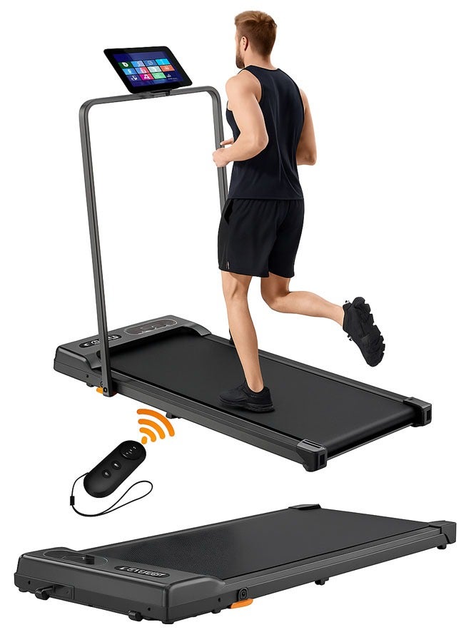 Fitness World Universal Treadmill 100kg Capacity 1.75HP 2-in-1 Foldable 2-Level Manual Incline with Remote Control, Equipped with iPad Holder and Wheels for Easy Mobility - Image 1