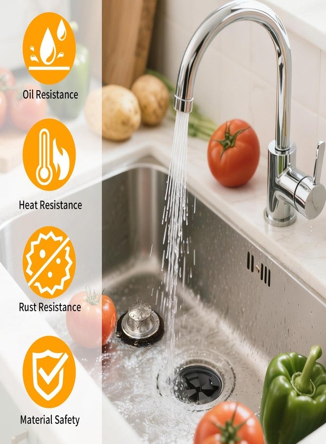 Ullnosoo Garbage Disposal Stopper with Splash Guard, for Insinkerator Kitchen Sink Drain Plug Brushed Stainless Steel with 3 3/8" EPDM Splash Guard Set Ullnosoo - Image 2