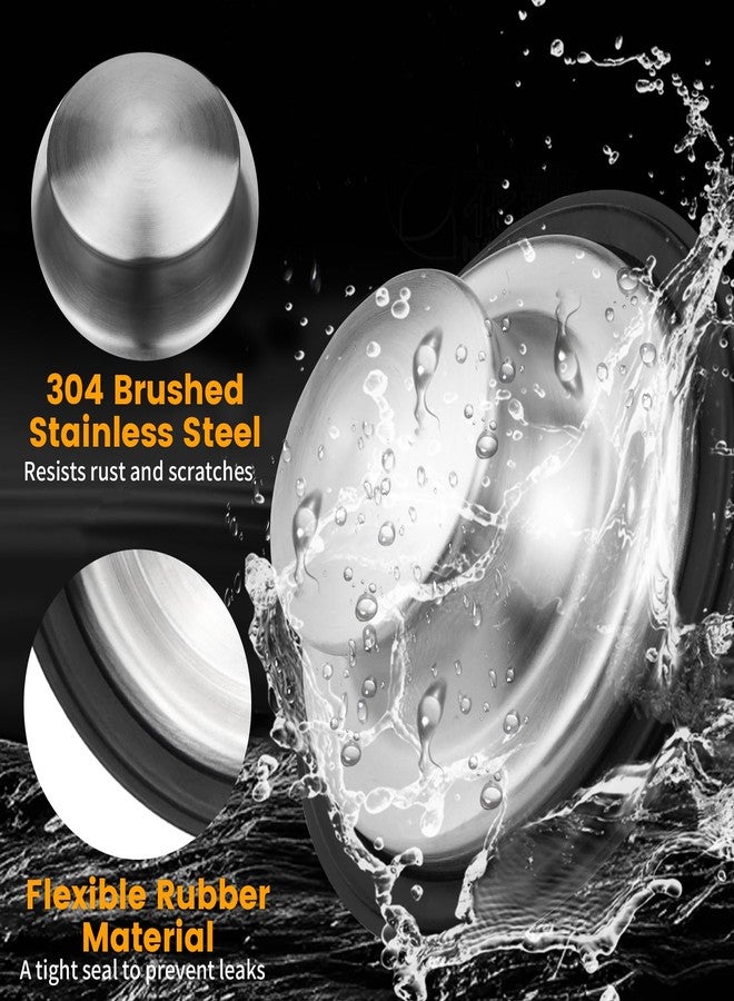 Ullnosoo Garbage Disposal Stopper with Splash Guard, for Insinkerator Kitchen Sink Drain Plug Brushed Stainless Steel with 3 3/8" EPDM Splash Guard Set Ullnosoo - Image 4