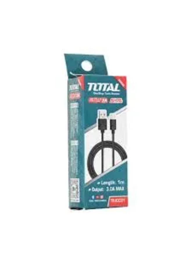 توتال كابل شاحن تايب سي يو اس بي 1 متر - Image 1