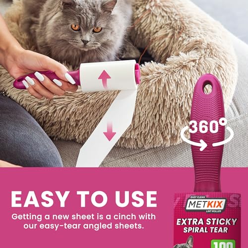 Metkix Lint Rollers for Pet Hair Extra Sticky, Special Cover Design Black Dog, Pet Hair Remover, 100 Sheets - Image 4