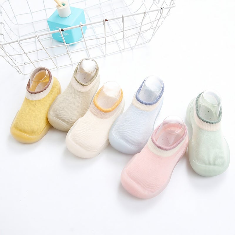 Factory direct cotton children's shoes socks soft rubber soles baby boys and girls indoor shoes breathable and comfortable do not take off the heel Light blue 18/19（11.5cm） - Image 5