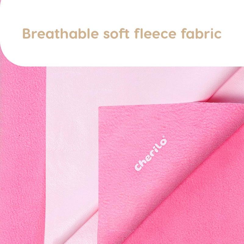 Cherilo Waterproof Baby Bed Protector Sheet Combo, Small (Pink + Sky Blue) - Image 2