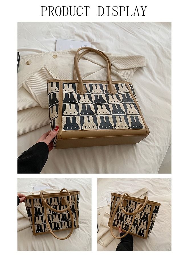 DUNISO Women's Shoulder Tote Bag Faux Leather Handbag For Women Large Capacity Bucket Bag Fashionable Travel Messenger Shoulder Bag For Ladies Girls College Students - Image 5