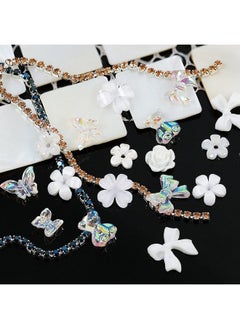 CESUSME 3D Acrylic Butterfly White Flowers Bear Nail Charms Cute Nail Charms Mixed Starry Ab Crystal Nail Rhinestones Multi Sizes Crystal Gems Stones For Nail Art Diy Jewelry Accessories Crafting  - Image 5