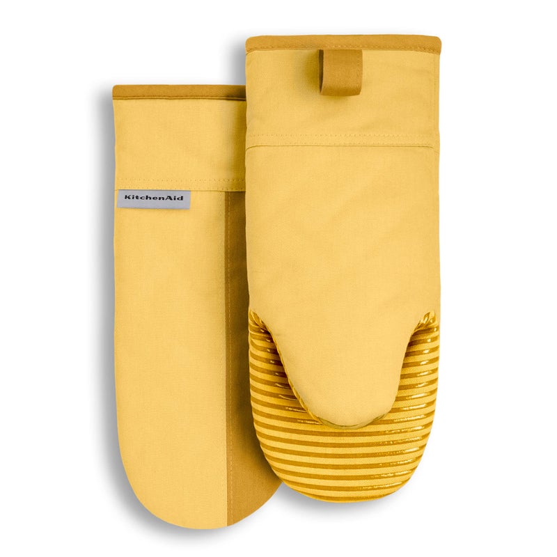 KitchenAid Beacon Two-Tone Non-Slip Oven Mitt Set  Majestic Yellow  5.75""x13""  2 Piece - Image 1