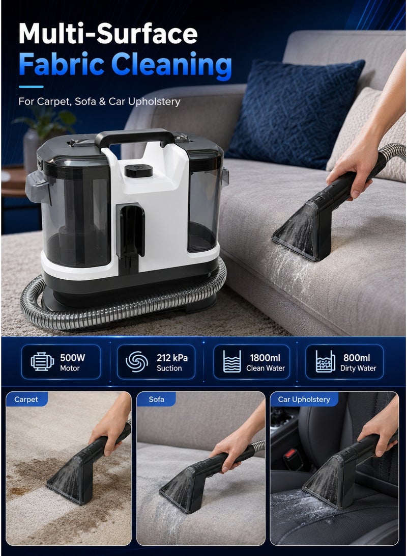 X-Panda Carpet Cleaner Wired Dry & Wet Cleaner, Removes Tough Spot & Stain, Easy To Use on Multi Surfaces: Sofa, Car And Upholstery 500W Black - Image 4