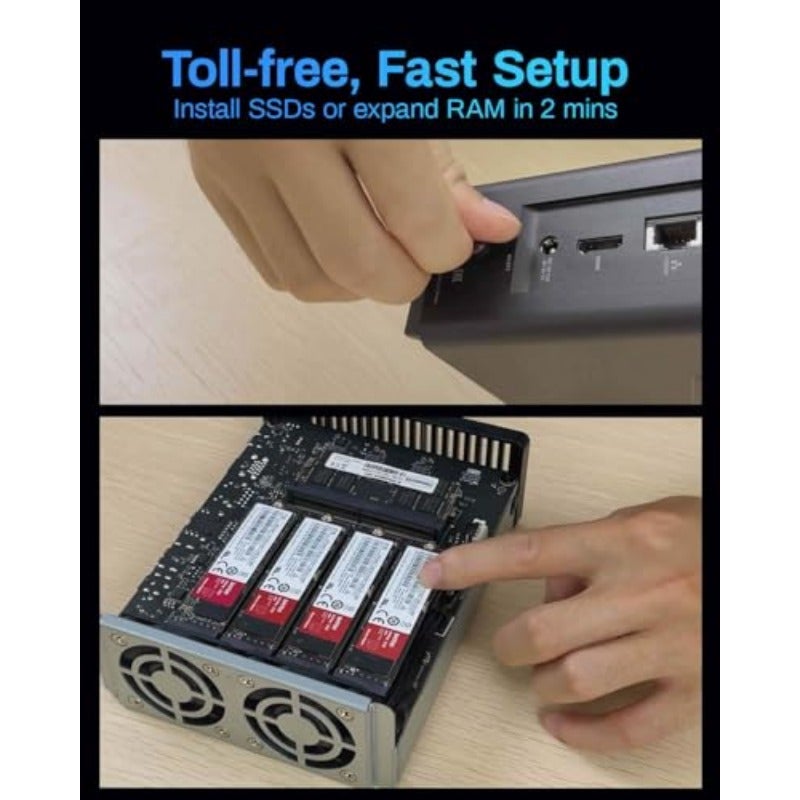 TERRAMASTER F8 SSD 8-Bay All-Flash NAS N95 8GB DDR5 10GbE Diskless Supports eight M.2 NVMe SSDs and up to 64TB in a compact lightweight NAS for fast photo video and media storage. - Image 5