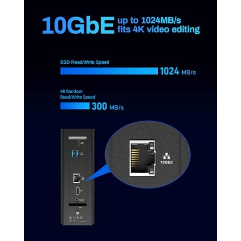 TERRAMASTER F8 SSD 8-Bay All-Flash NAS N95 8GB DDR5 10GbE Diskless Supports eight M.2 NVMe SSDs and up to 64TB in a compact lightweight NAS for fast photo video and media storage. - Image 4
