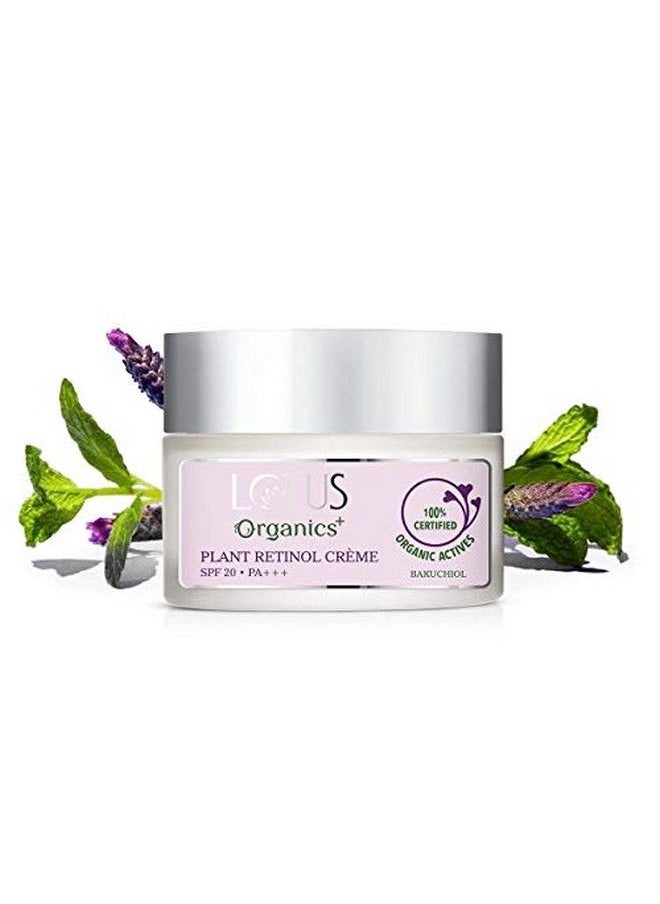 Lotus Organics+ - Bakuchiol Plant Retinol Face Cream ; 100% Organic Bakuchiol ; Spf 20 ; Pa+++ ; Sulphate & Paraben Free ; All Skin Types ; 50G - Image 1